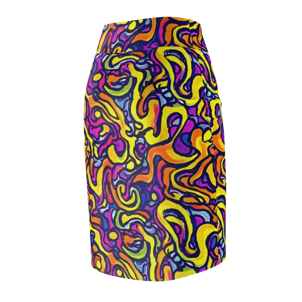 Radiant Turbulence on Pencil Skirt — Back Side