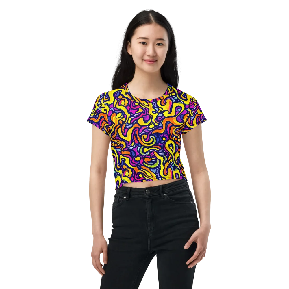 Radiant Turbulence on Crop Tee — Front