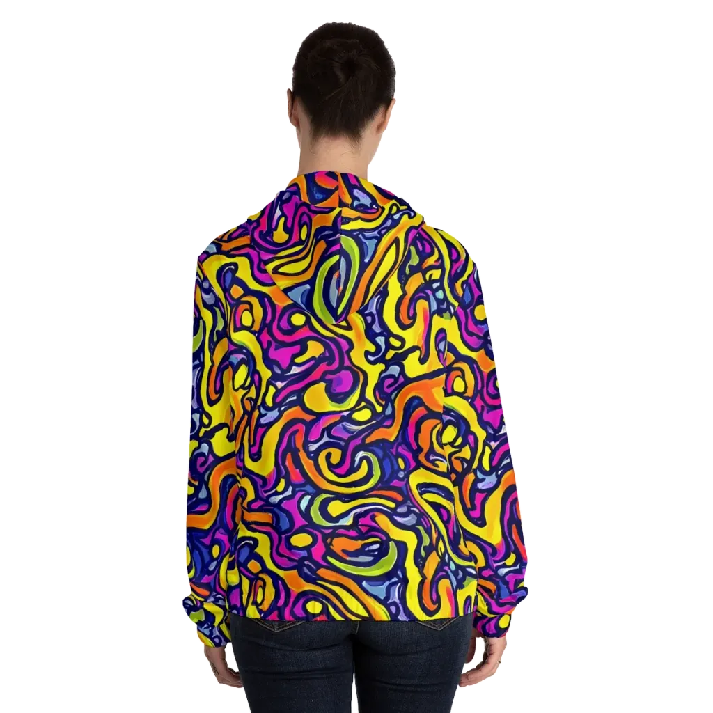 Radiant Turbulence on Women's Full-Zip Hoodie — Back On Person