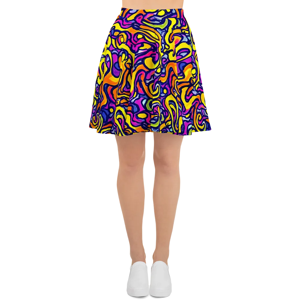 Radiant Turbulence on Skater Skirt — Front