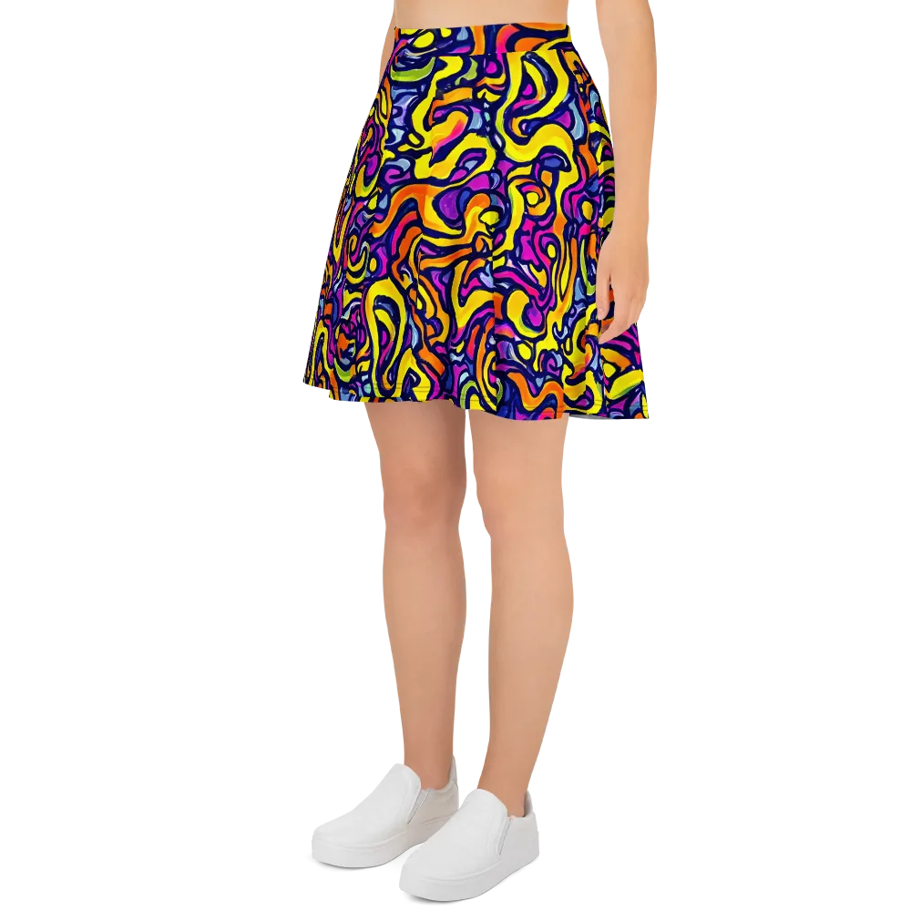 Radiant Turbulence on Skater Skirt — Left