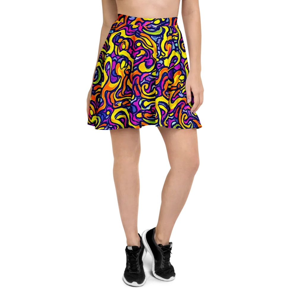 Radiant Turbulence on Skater Skirt — Front