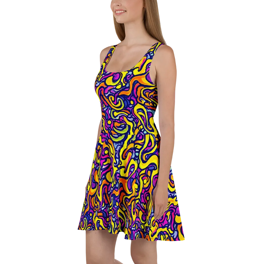 Radiant Turbulence on Skater Dress — Left