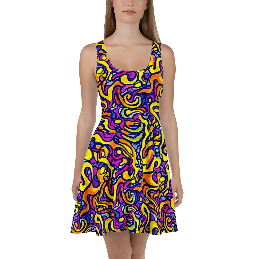 Radiant Turbulence on Skater Dress — Front