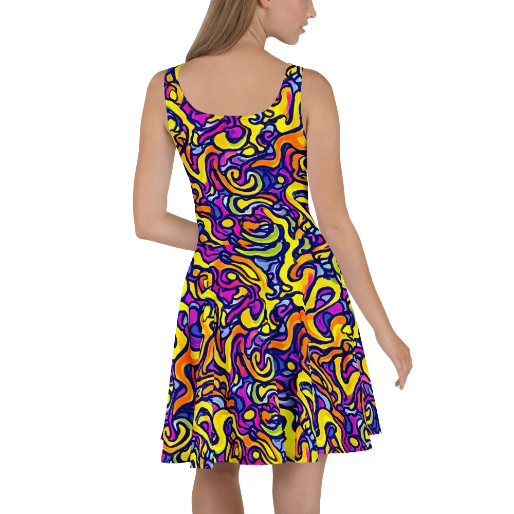 Radiant Turbulence on Skater Dress — Back