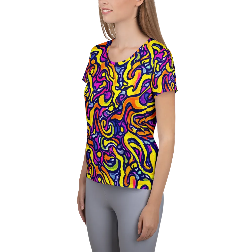 Radiant Turbulence on Women's Athletic T-Shirt — Left