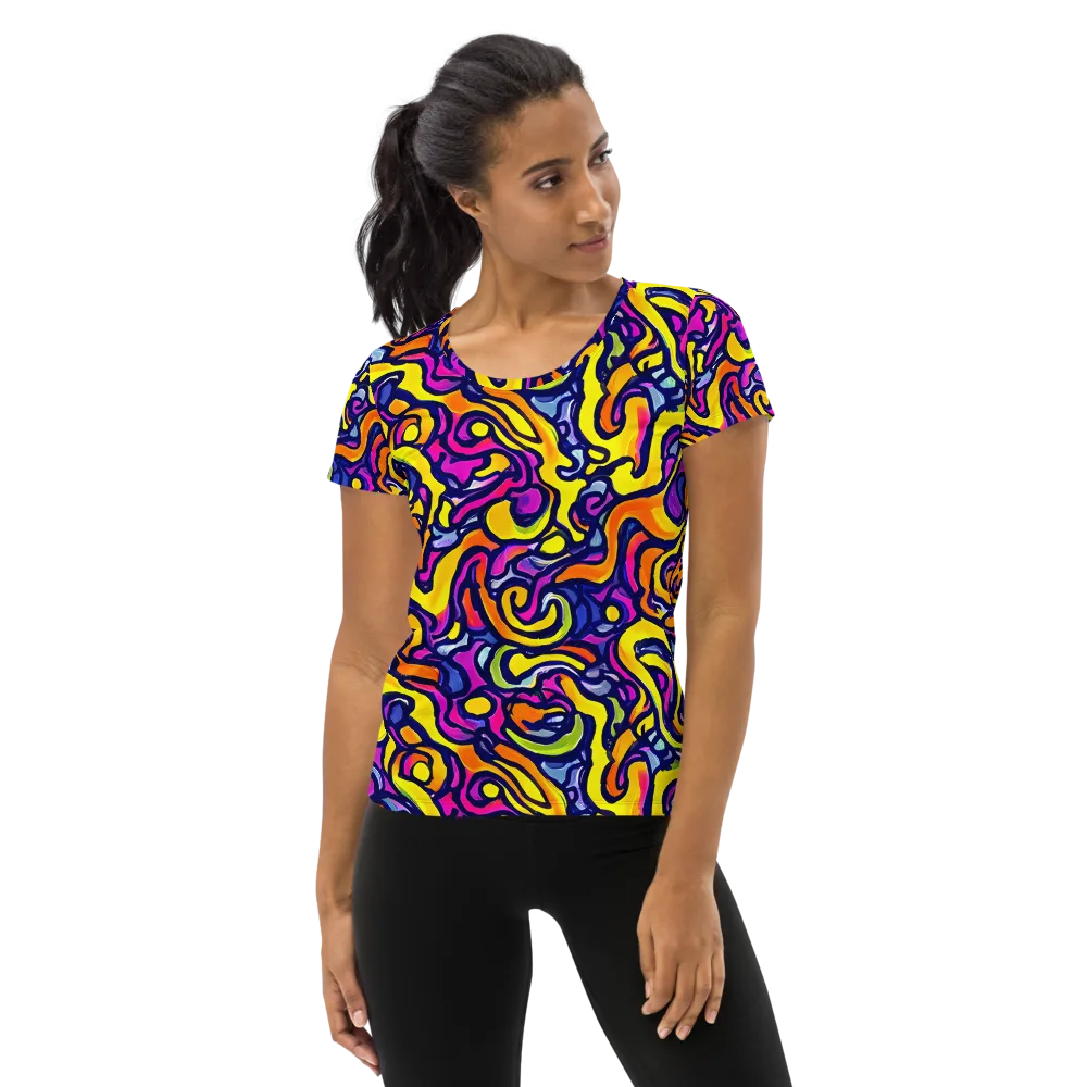 Radiant Turbulence on Women's Athletic T-Shirt — Front