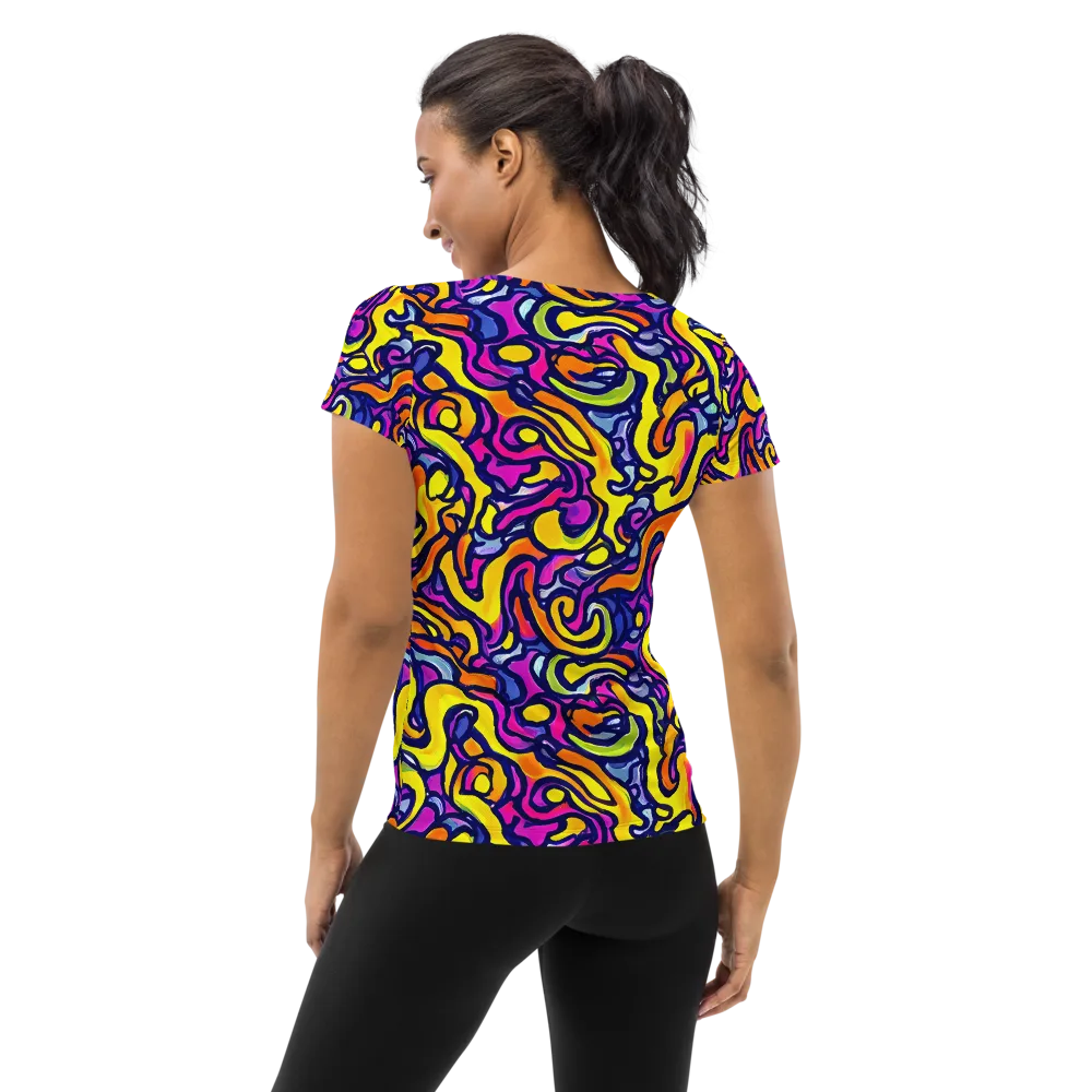 Radiant Turbulence on Women's Athletic T-Shirt — Back
