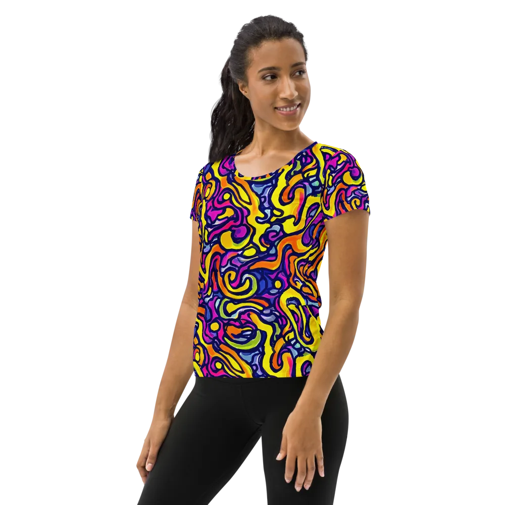 Radiant Turbulence on Women's Athletic T-Shirt — Left