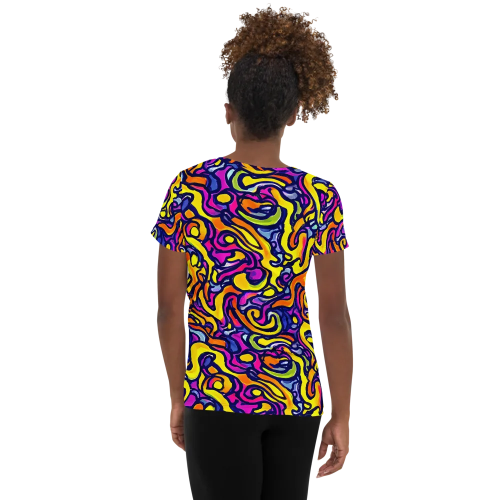 Radiant Turbulence on Women's Athletic T-Shirt — Back