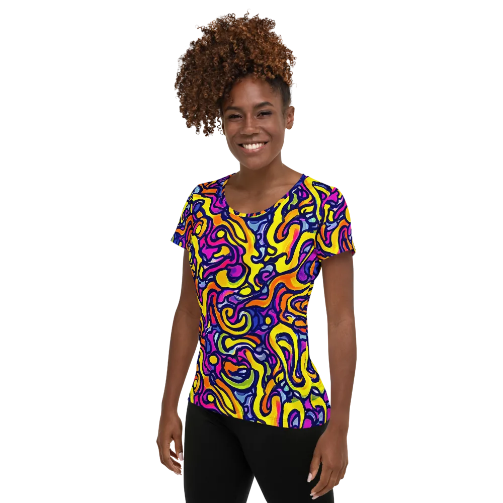 Radiant Turbulence on Women's Athletic T-Shirt — Left