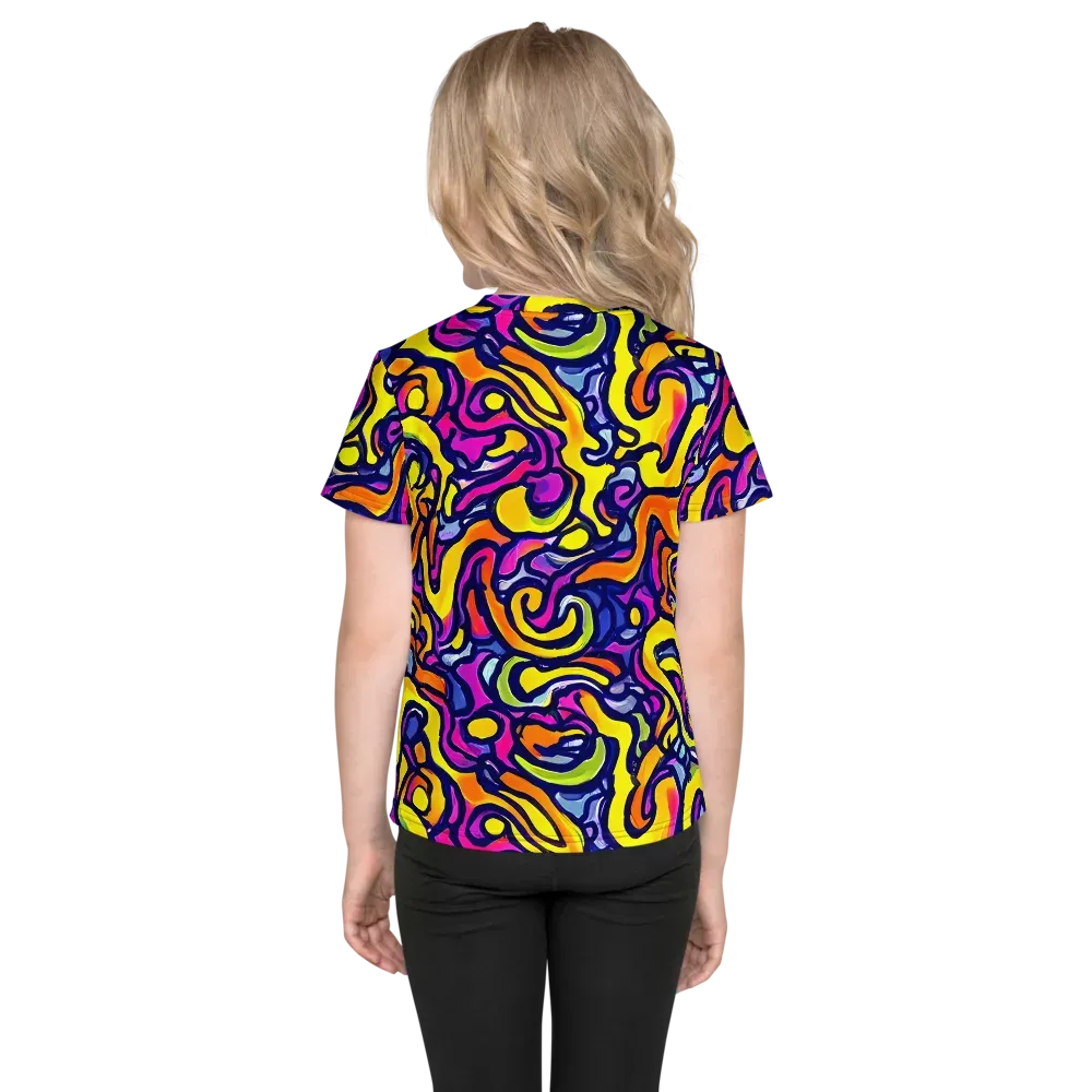 Radiant Turbulence on Kids Crew Neck T-Shirt — Back