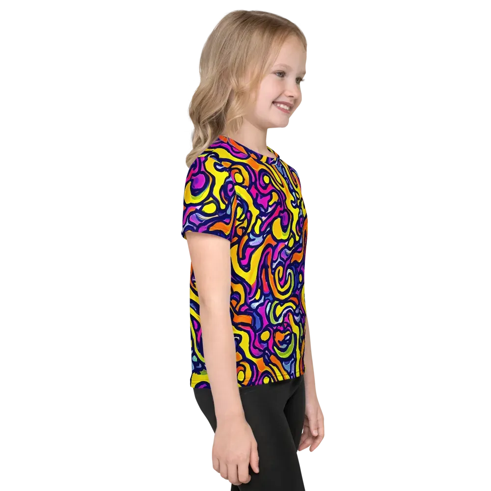 Radiant Turbulence on Kids Crew Neck T-Shirt — Right