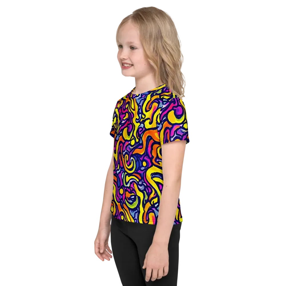 Radiant Turbulence on Kids Crew Neck T-Shirt — Left