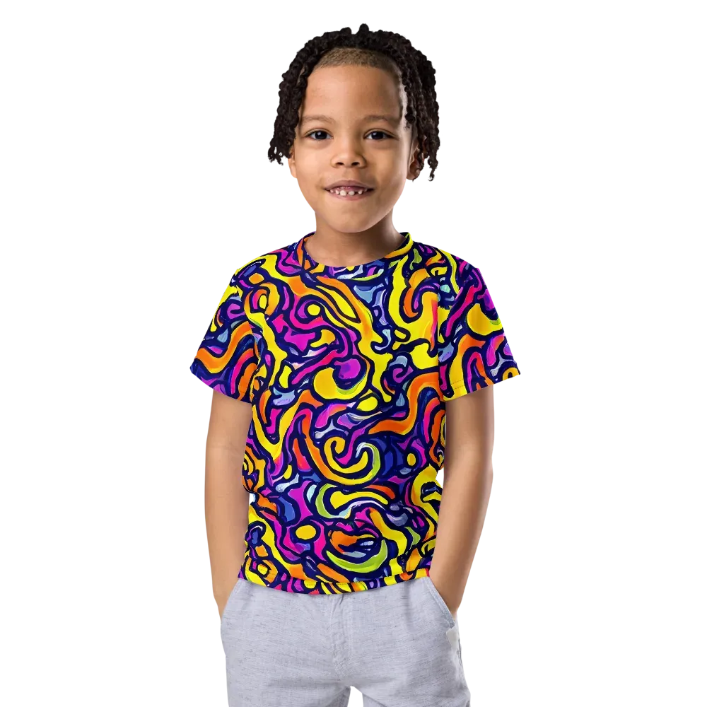 Radiant Turbulence on Kids Crew Neck T-Shirt — Front