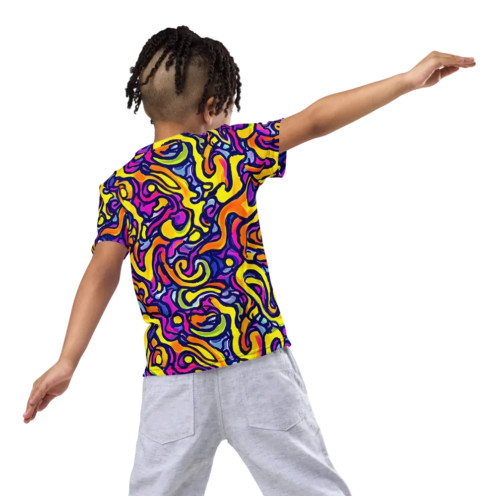 Radiant Turbulence on Kids Crew Neck T-Shirt — Back