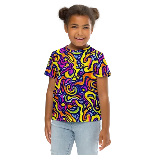 Radiant Turbulence on a Kids Crew Neck T-Shirt