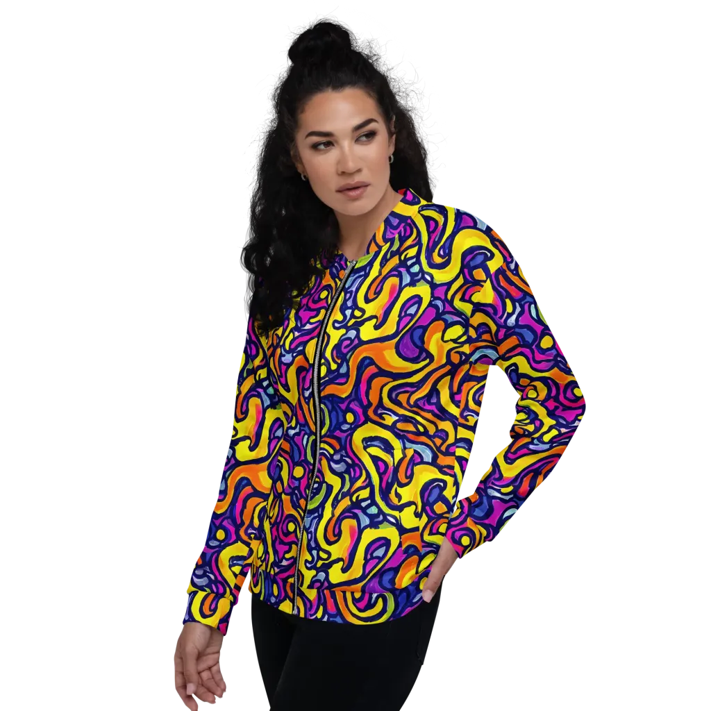 Radiant Turbulence on Bomber Jacket — Left