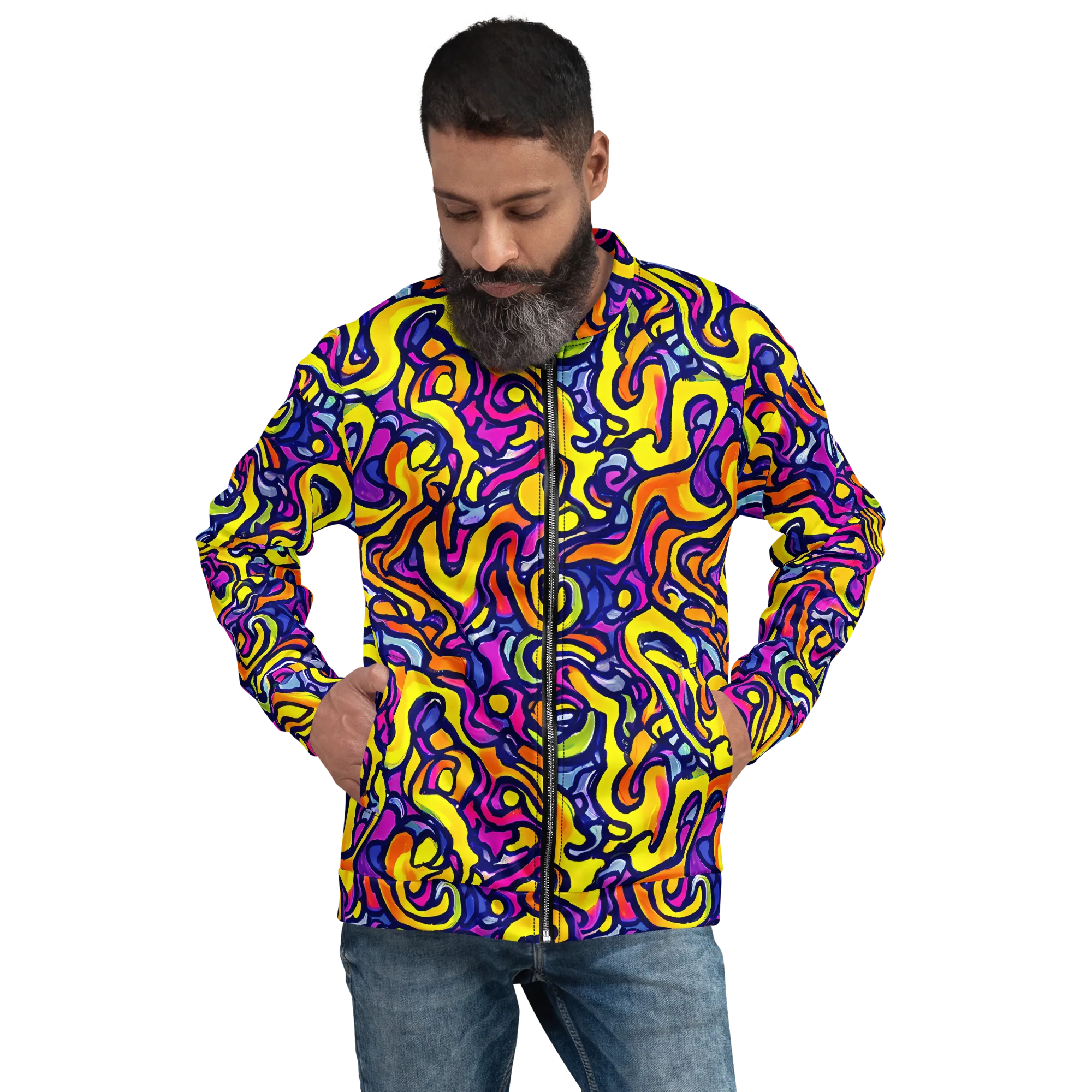 Radiant Turbulence on Bomber Jacket — Front