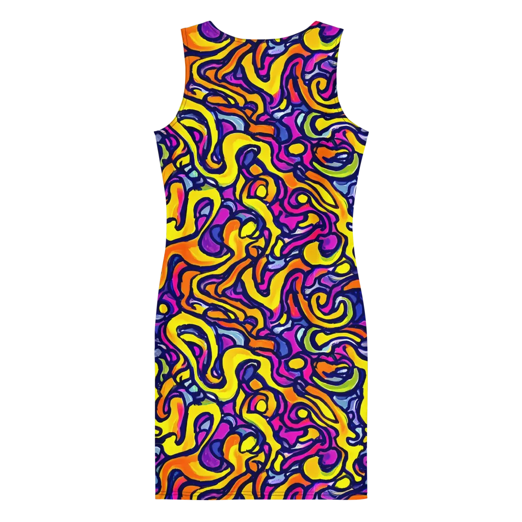 Radiant Turbulence on Bodycon Dress — Back