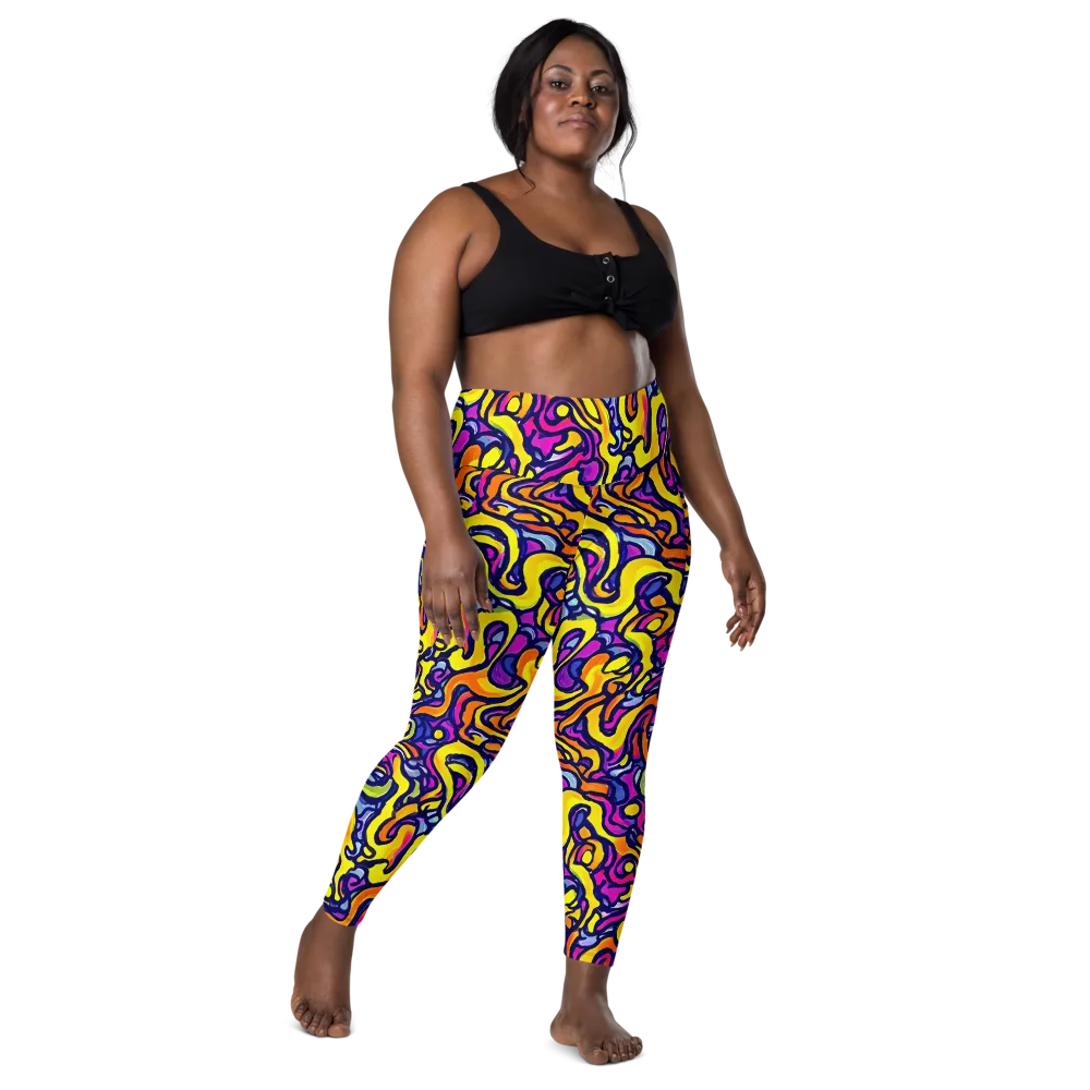 Radiant Turbulence on Leggings with Pockets — Front