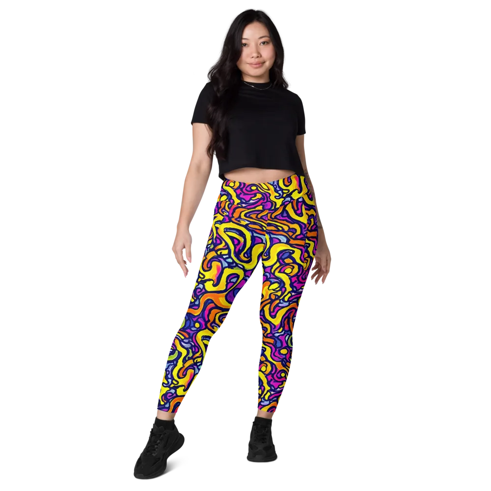 Radiant Turbulence on Leggings with Pockets — Front