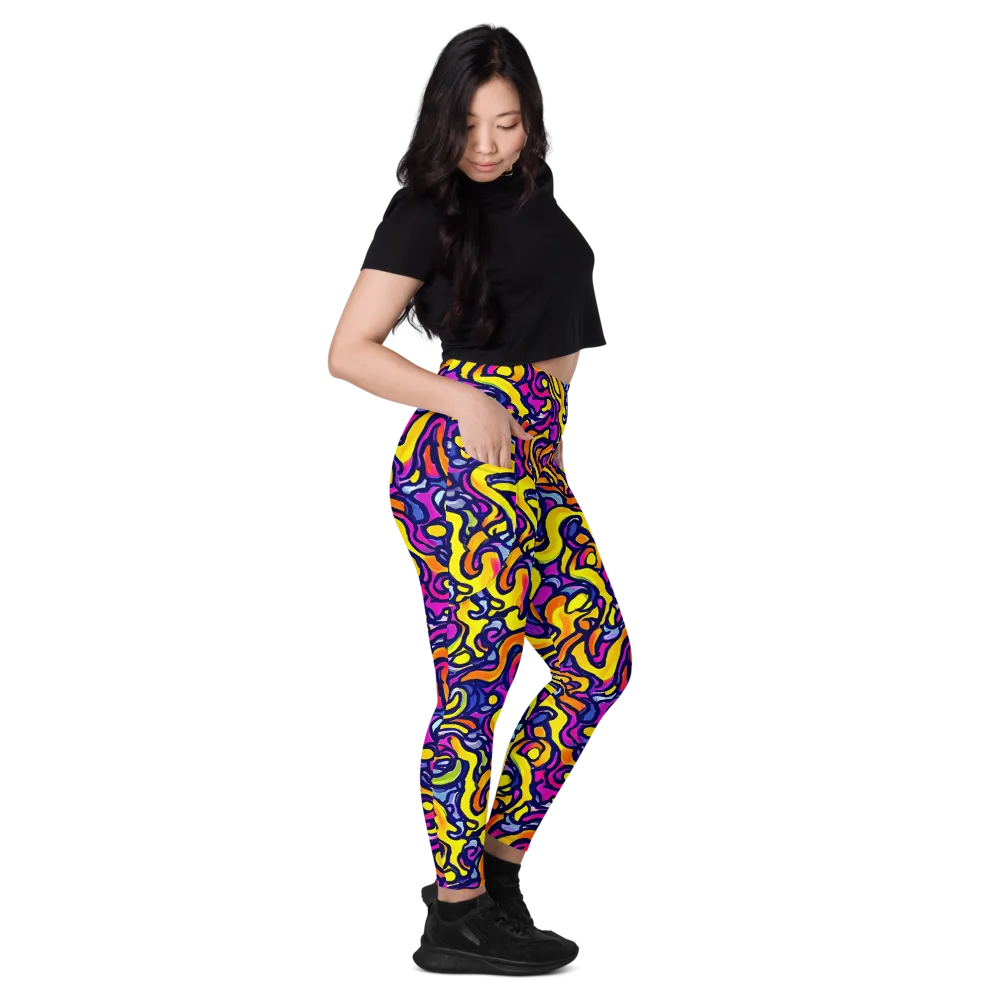 Radiant Turbulence on Leggings with Pockets — Right