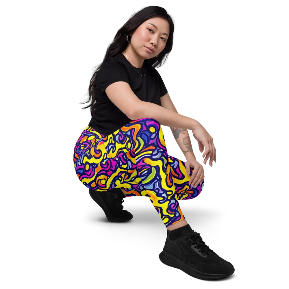 Radiant Turbulence on Leggings with Pockets — Right Front