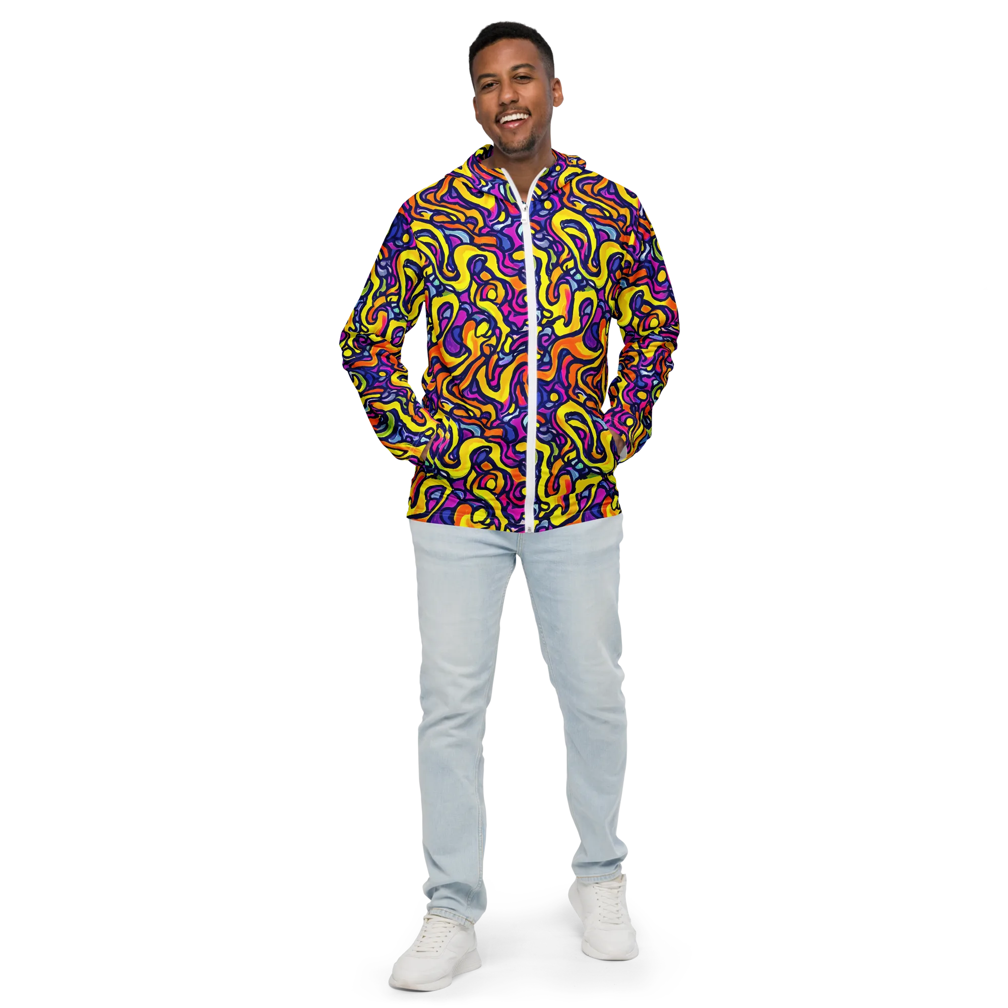 Radiant Turbulence on Men's Windbreaker — Front
