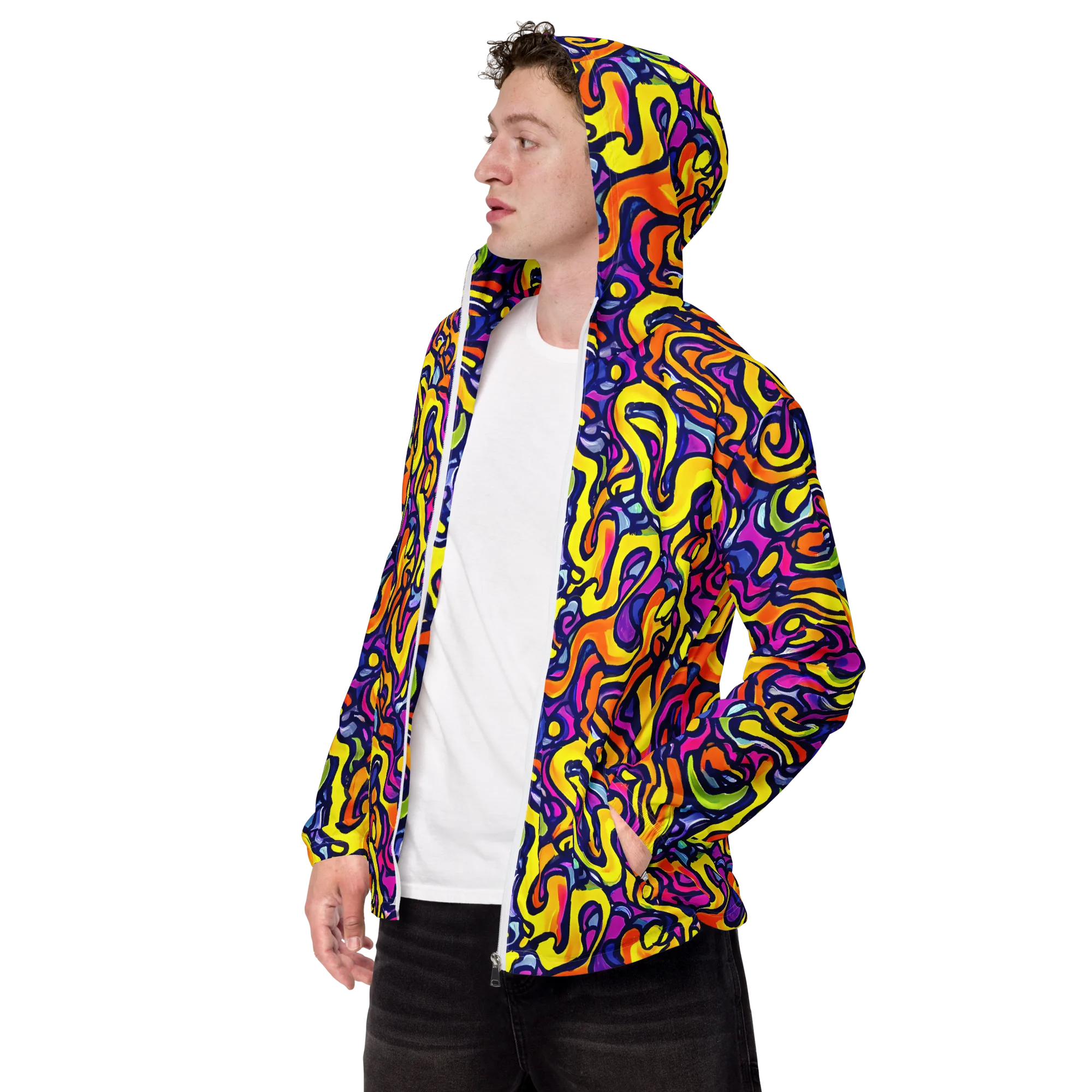 Radiant Turbulence on Men's Windbreaker — Left Front