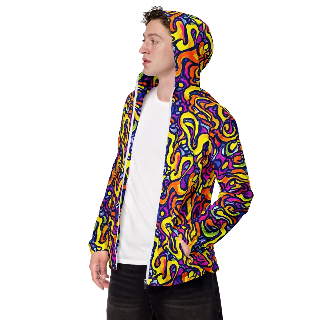 Radiant Turbulence on Men's Windbreaker — Left Front