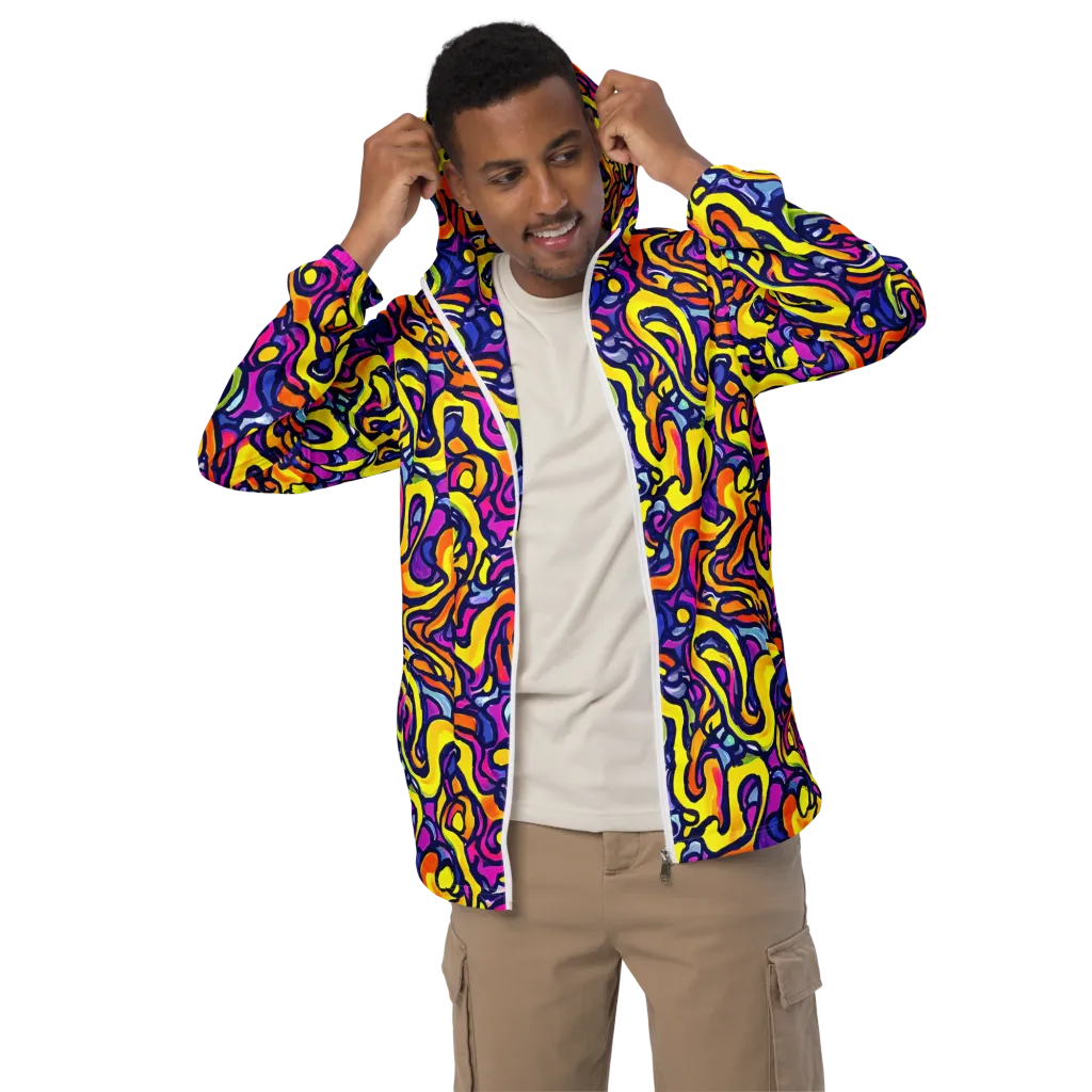 Radiant Turbulence on Men's Windbreaker — Front
