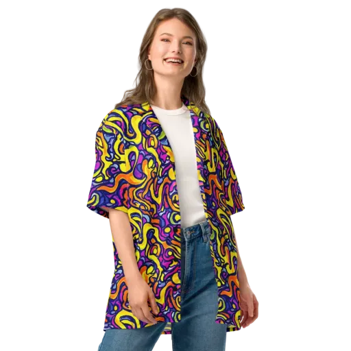 Radiant Turbulence on a Button Shirt