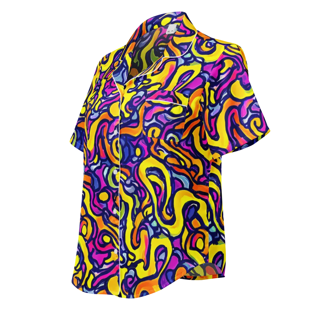 Radiant Turbulence on Women's Short Sleeve Pajama Top — Left Front