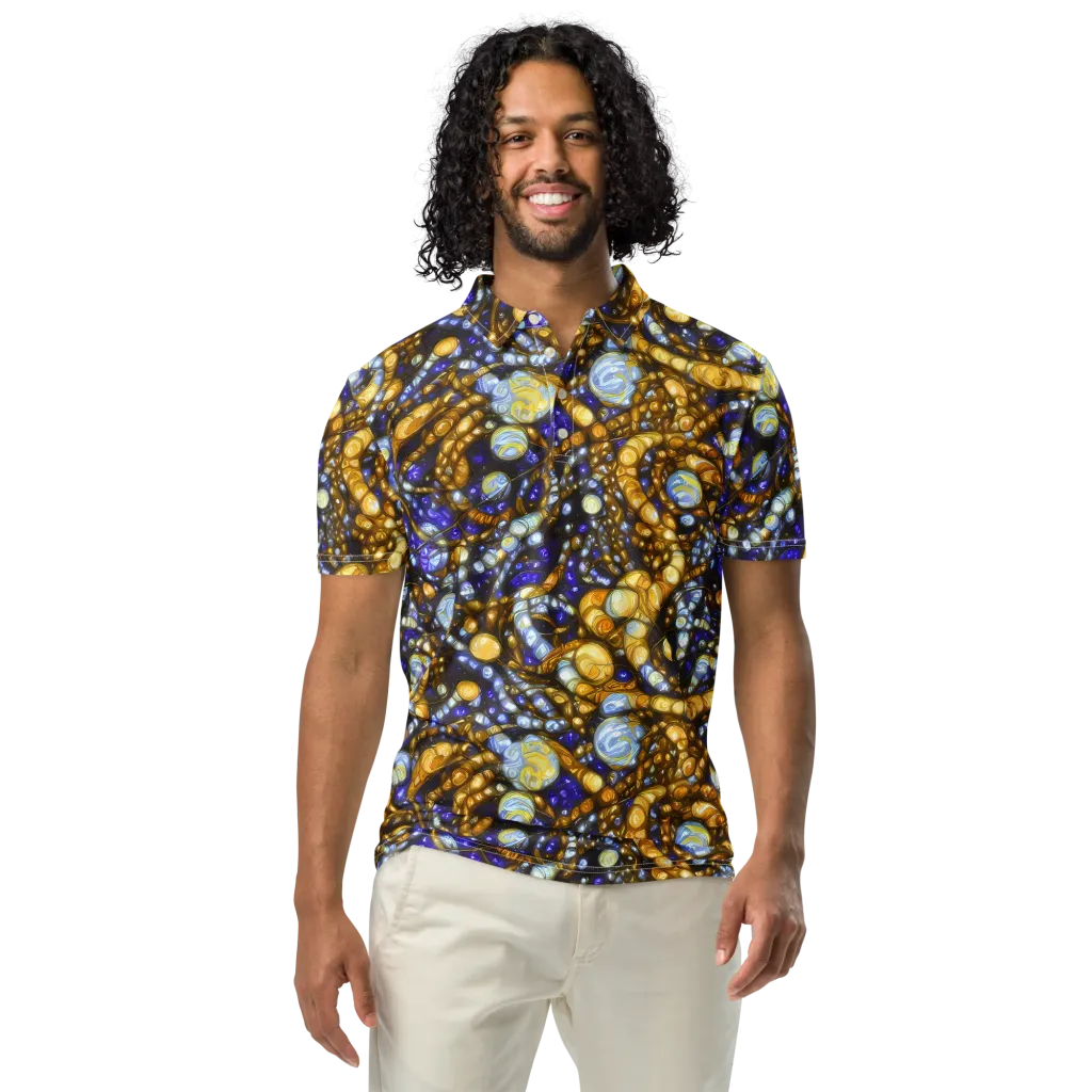 Molten Cobalt on Men's Slim Fit Polo Shirt — Front