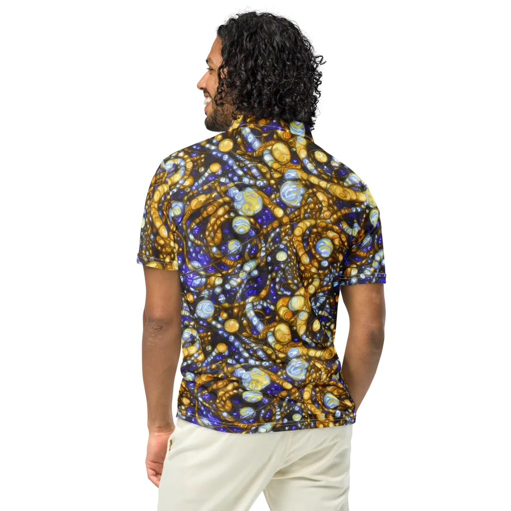 Molten Cobalt on Men's Slim Fit Polo Shirt — Back