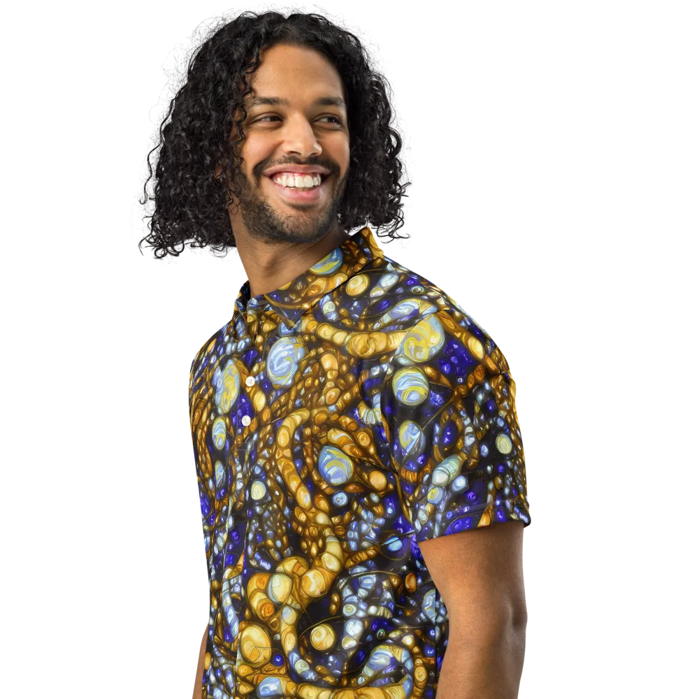 Molten Cobalt on Men's Slim Fit Polo Shirt — Left Front