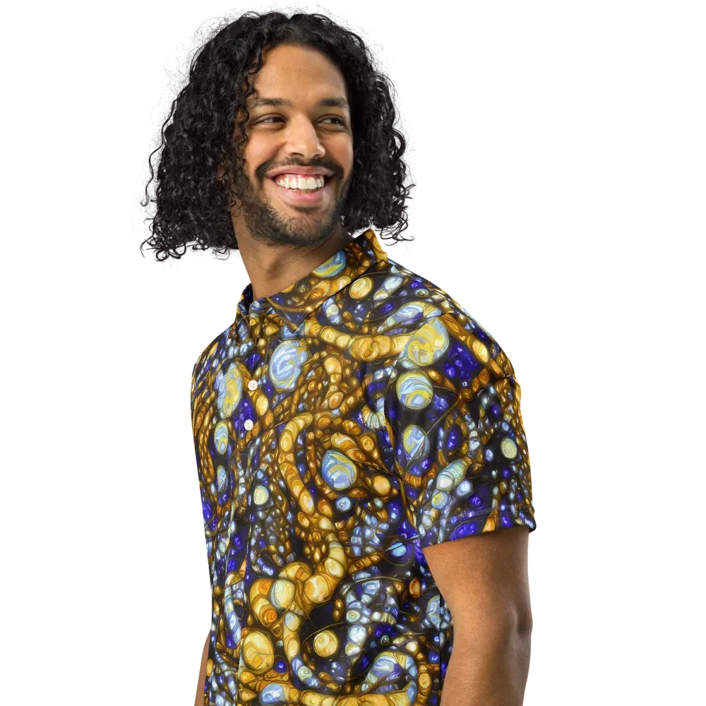 Molten Cobalt on Men's Slim Fit Polo Shirt — Left Front