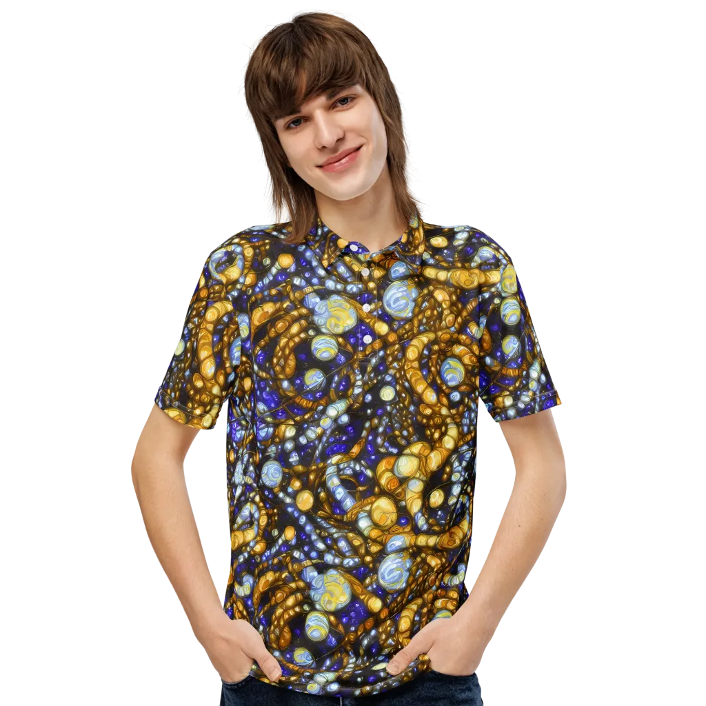 Molten Cobalt on Men's Slim Fit Polo Shirt — Front