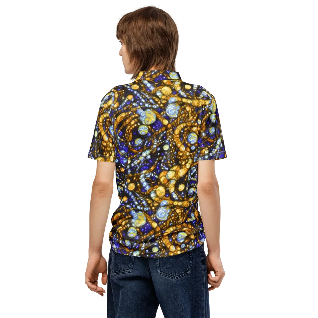 Molten Cobalt on Men's Slim Fit Polo Shirt — Back