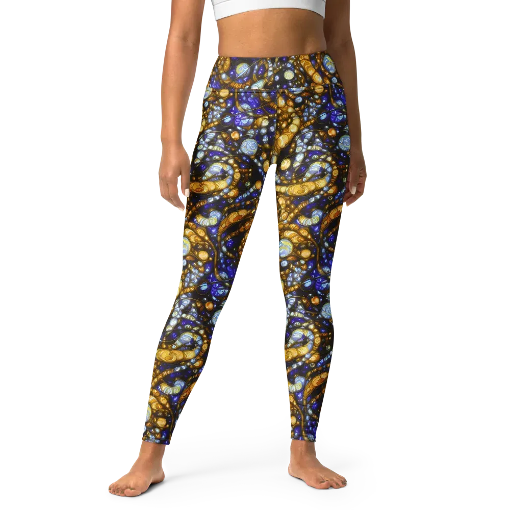Molten Cobalt on Yoga Leggings — Front