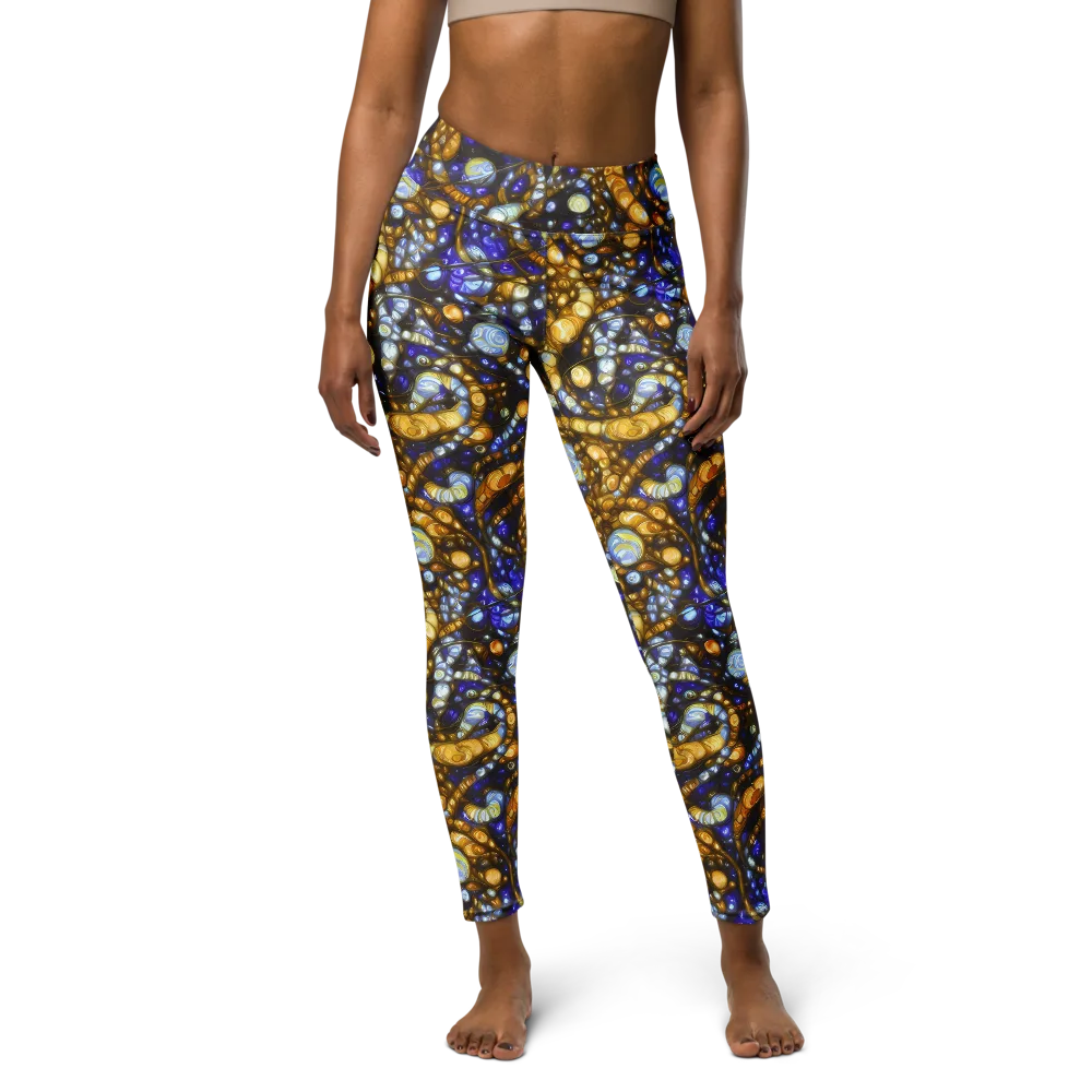 Molten Cobalt on Yoga Leggings — Front