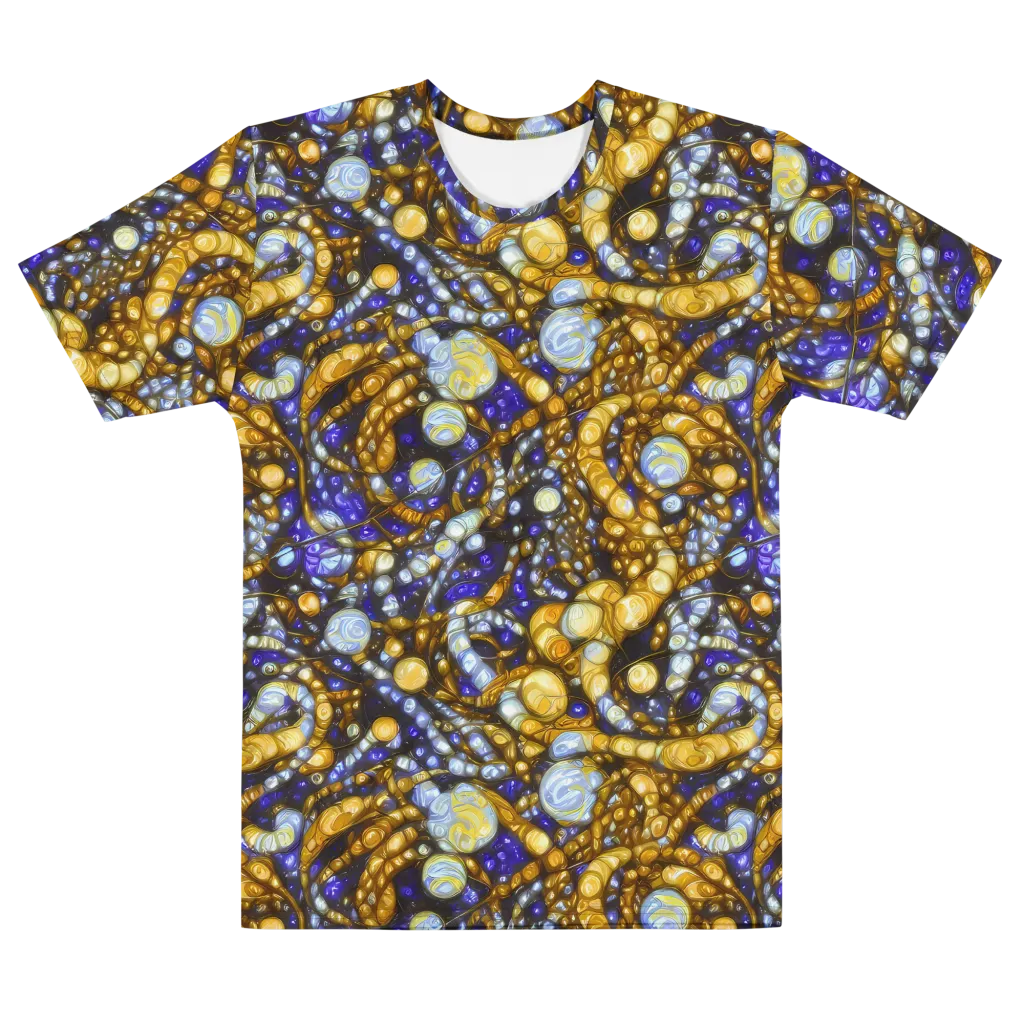 Molten Cobalt on Men's Cotton Crew Neck T-Shirt — Front