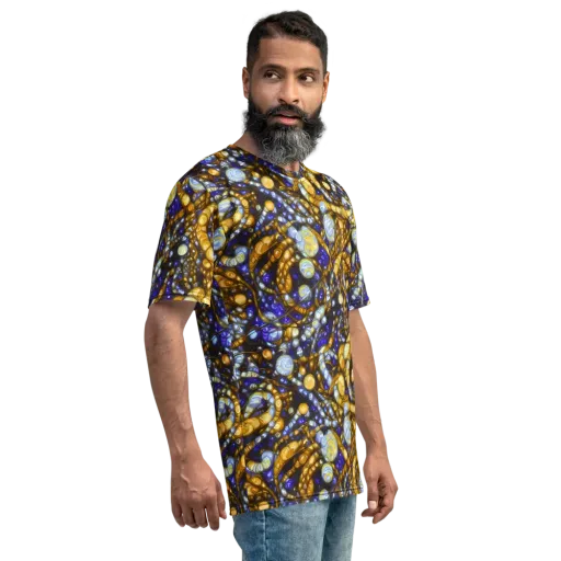 Molten Cobalt on a Men's Crew Neck T-Shirt