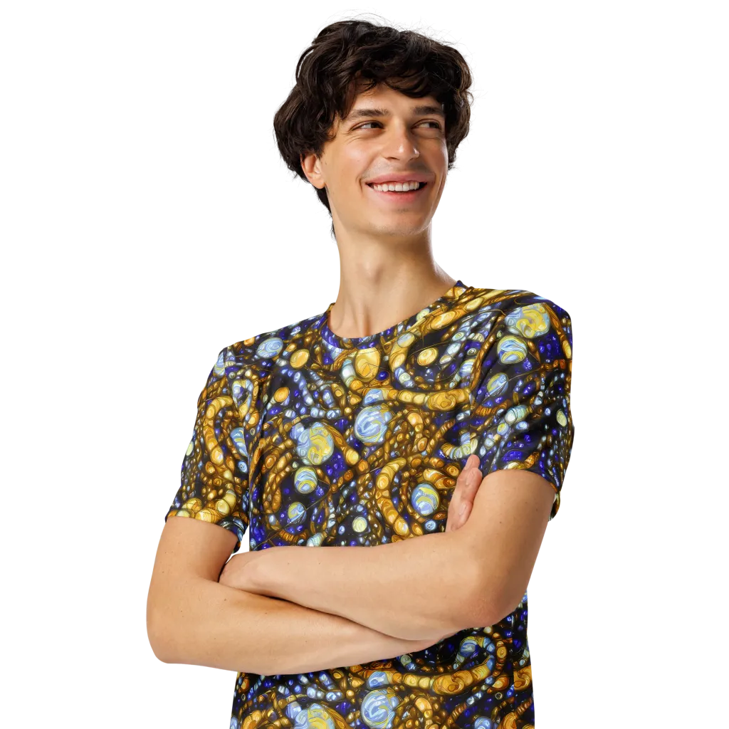 Molten Cobalt on Men's Crew Neck T-Shirt — Left Front