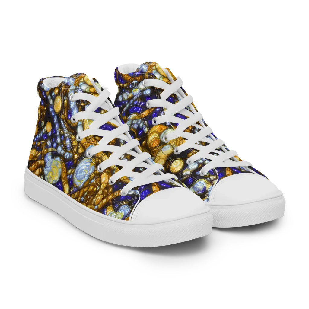 Molten Cobalt on Men's High Top Canvas Shoes — Right Front
