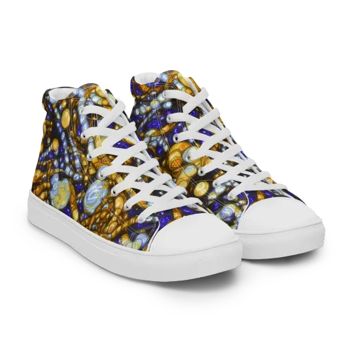 Molten Cobalt on a Men's High Top Canvas Shoes