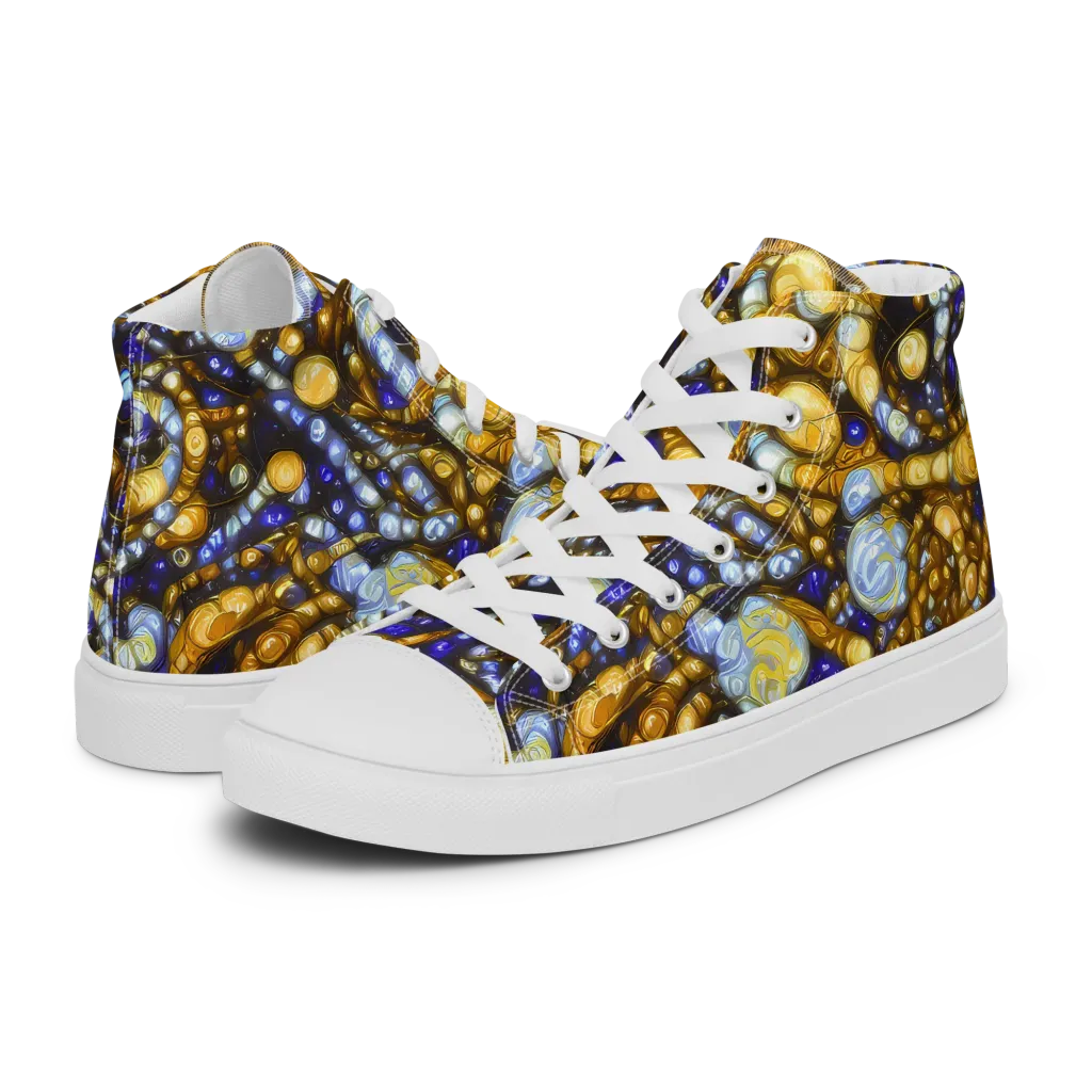 Molten Cobalt on Men's High Top Canvas Shoes — Left