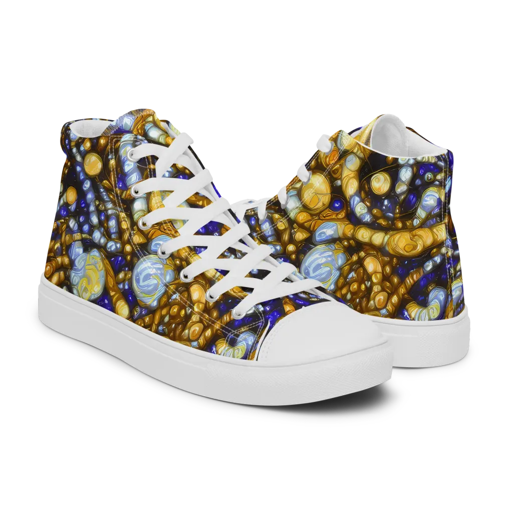 Molten Cobalt on Men's High Top Canvas Shoes — Right