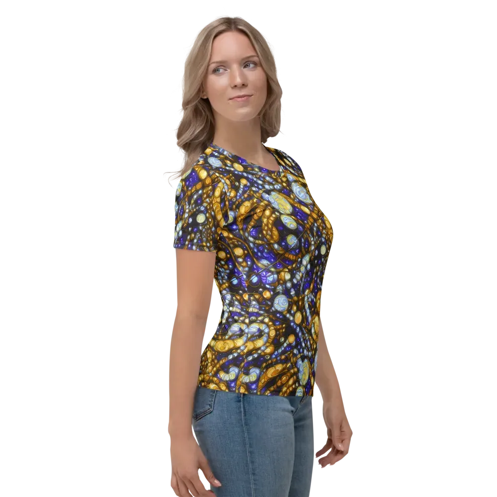 Molten Cobalt on Women's Crew Neck T-Shirt — Right